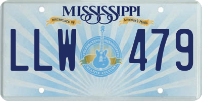 MS license plate LLW479