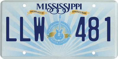 MS license plate LLW481
