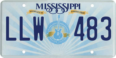 MS license plate LLW483