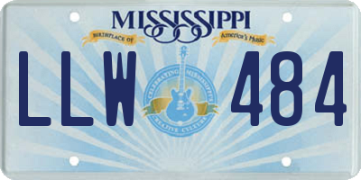 MS license plate LLW484