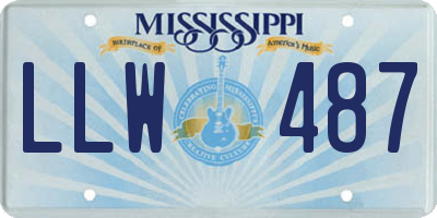 MS license plate LLW487