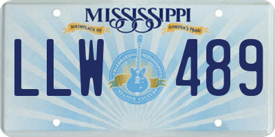 MS license plate LLW489