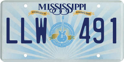 MS license plate LLW491