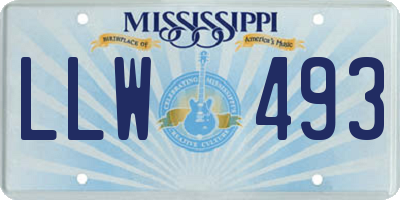 MS license plate LLW493
