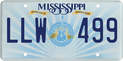 MS license plate LLW499