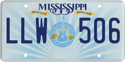 MS license plate LLW506