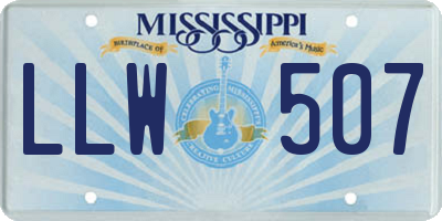 MS license plate LLW507