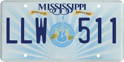 MS license plate LLW511