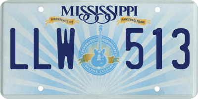 MS license plate LLW513