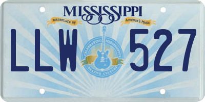 MS license plate LLW527