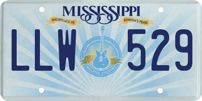 MS license plate LLW529