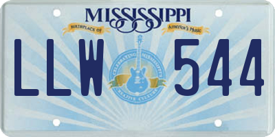 MS license plate LLW544