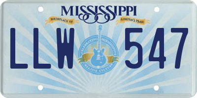 MS license plate LLW547