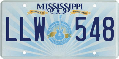 MS license plate LLW548