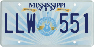 MS license plate LLW551