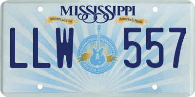 MS license plate LLW557