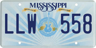 MS license plate LLW558
