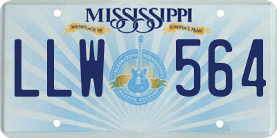 MS license plate LLW564