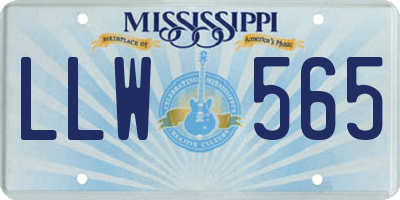 MS license plate LLW565