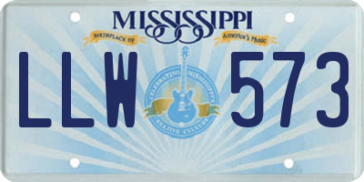 MS license plate LLW573