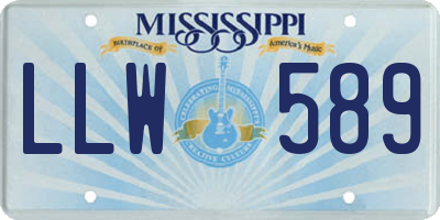 MS license plate LLW589