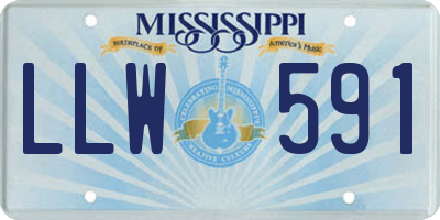 MS license plate LLW591