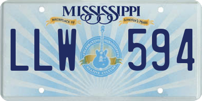 MS license plate LLW594