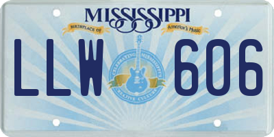 MS license plate LLW606