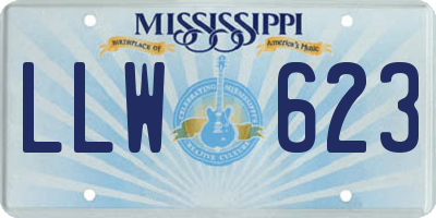MS license plate LLW623