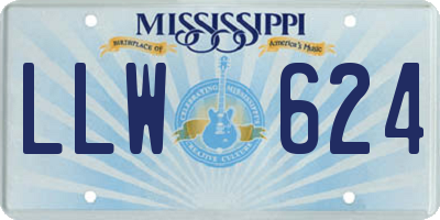 MS license plate LLW624