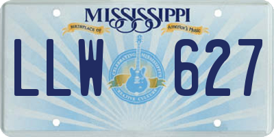 MS license plate LLW627