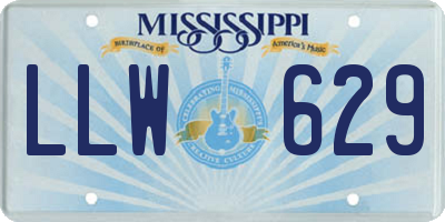 MS license plate LLW629