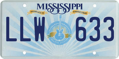 MS license plate LLW633