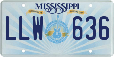 MS license plate LLW636