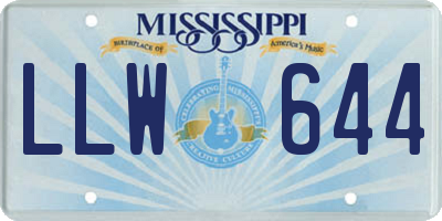 MS license plate LLW644