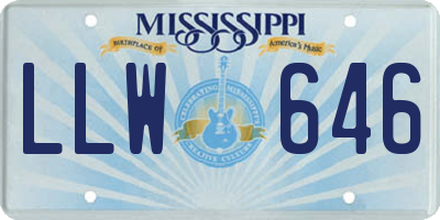 MS license plate LLW646