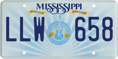 MS license plate LLW658