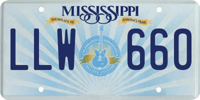 MS license plate LLW660