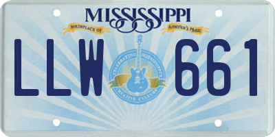 MS license plate LLW661