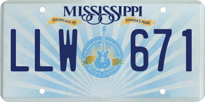 MS license plate LLW671