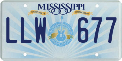 MS license plate LLW677