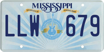 MS license plate LLW679