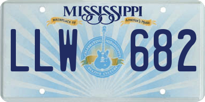 MS license plate LLW682
