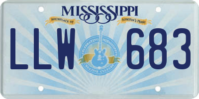 MS license plate LLW683