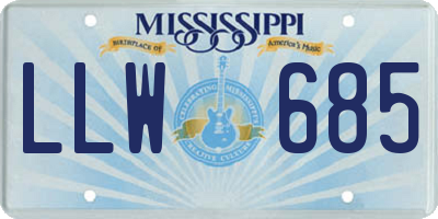 MS license plate LLW685