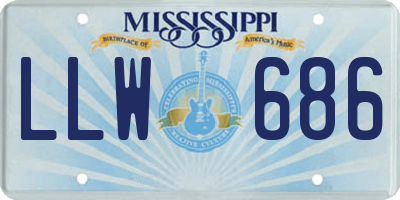 MS license plate LLW686