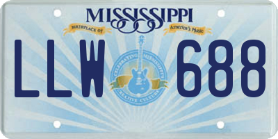 MS license plate LLW688