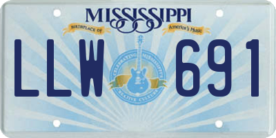 MS license plate LLW691