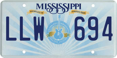 MS license plate LLW694
