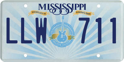 MS license plate LLW711